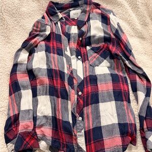Rails plaid button down Medium - Navy, Red, and White